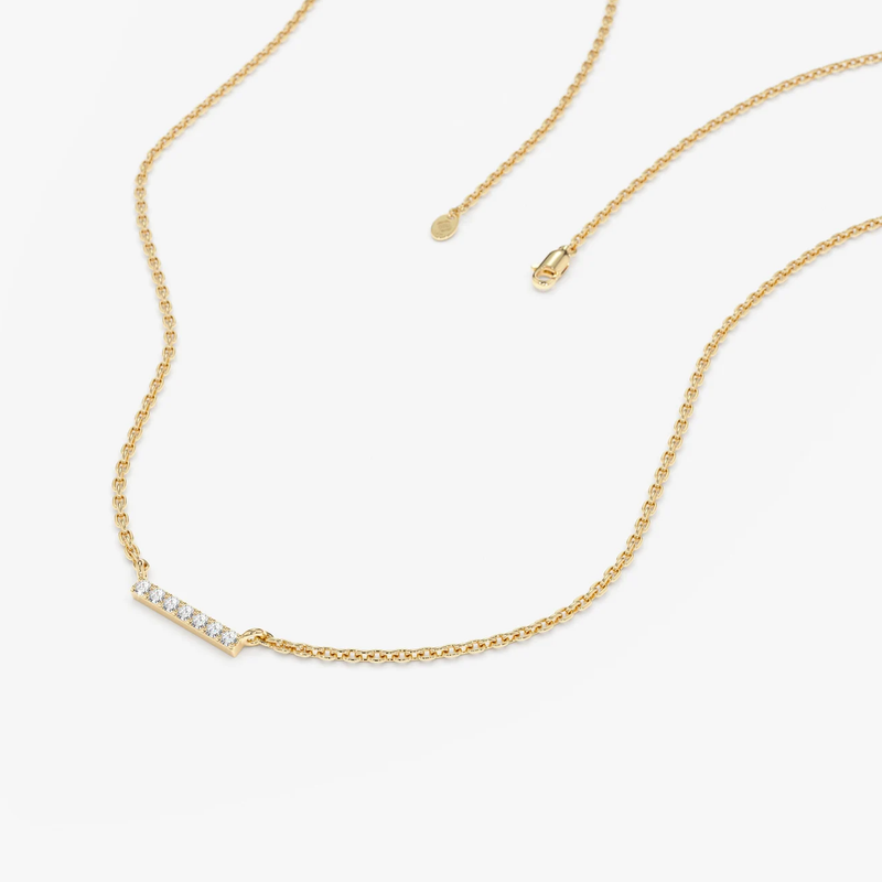 Colier din aur model bara de diamante