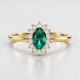 Inel cu smarald natural si diamante naturale - EMERALD DREAM