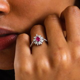 Inel cu rubin natural si diamante naturale - Ruby Dream