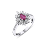 Inel cu rubin natural si diamante naturale - Ruby Dream
