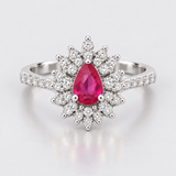 Inel cu rubin natural si diamante naturale - Ruby Dream