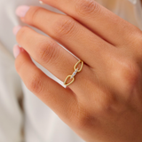 Inel din aur cu diamante de 0.07 ct model Double Rope Chain