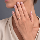 Inel din aur cu diamante naturale V shaped