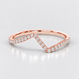 Inel din aur cu diamante naturale V shaped