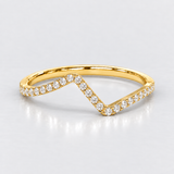 Inel din aur cu diamante naturale V shaped