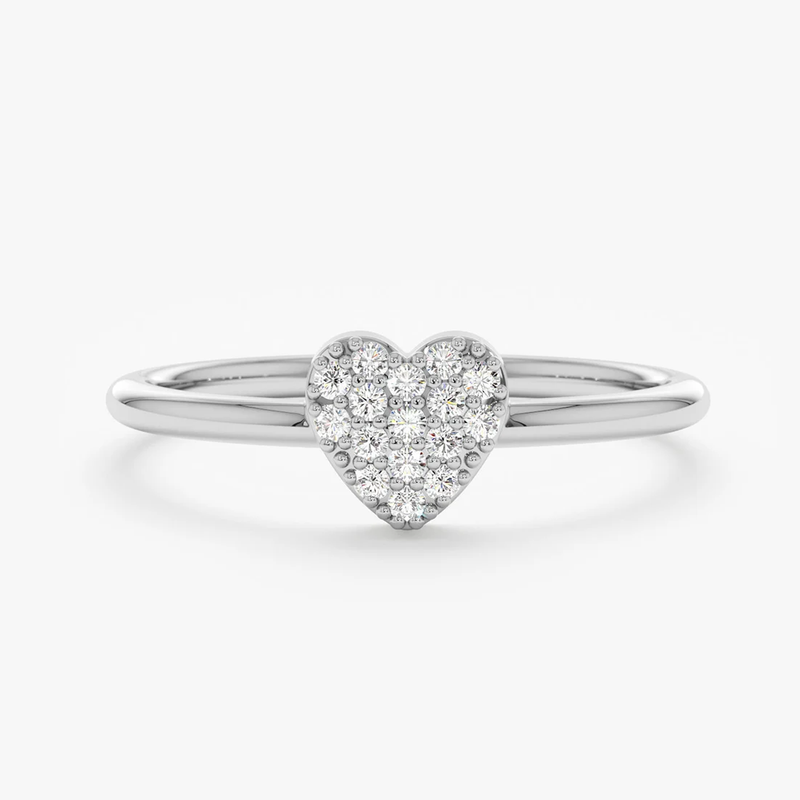 Inel din aur cu inima si diamante de 0.08 ct