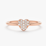 Inel din aur cu inima si diamante de 0.08 ct