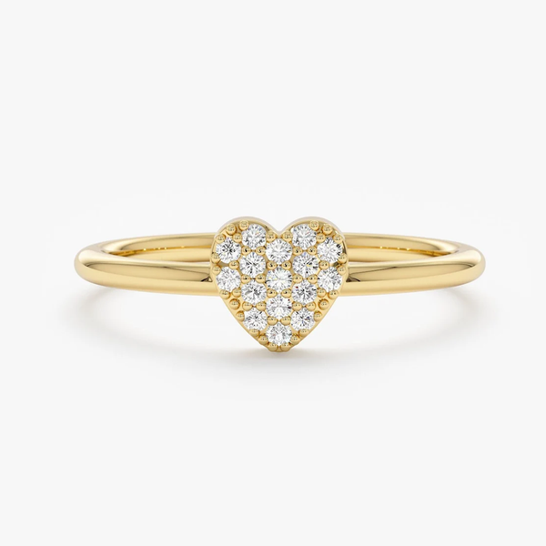 Inel din aur cu inima si diamante de 0.08 ct