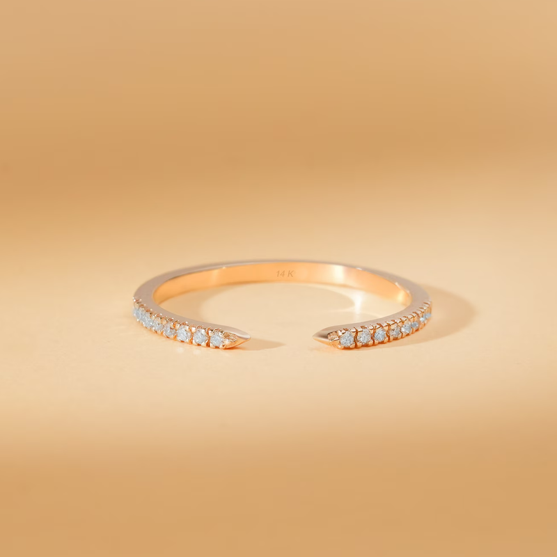 Inel din aur deschis cu diamante