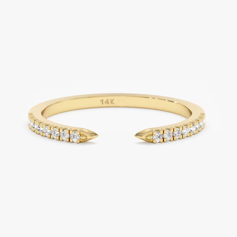 Inel din aur deschis cu diamante