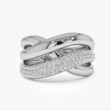 Inel din aur impletit cu diamante