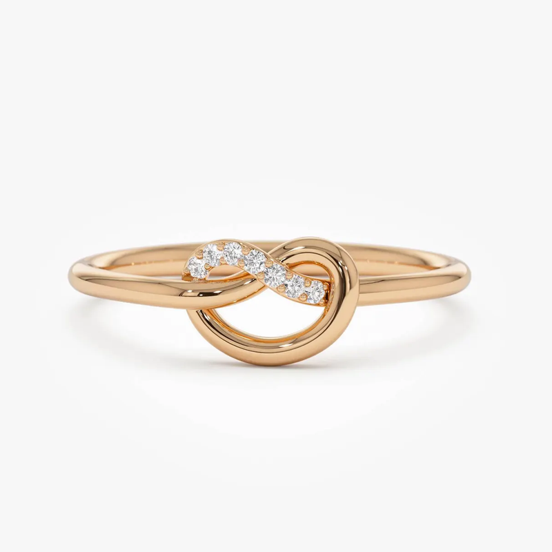 Inel din aur cu diamante model KNOT