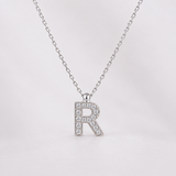 Lant cu pandantiv din aur cu literă si diamante - My Initial Glow