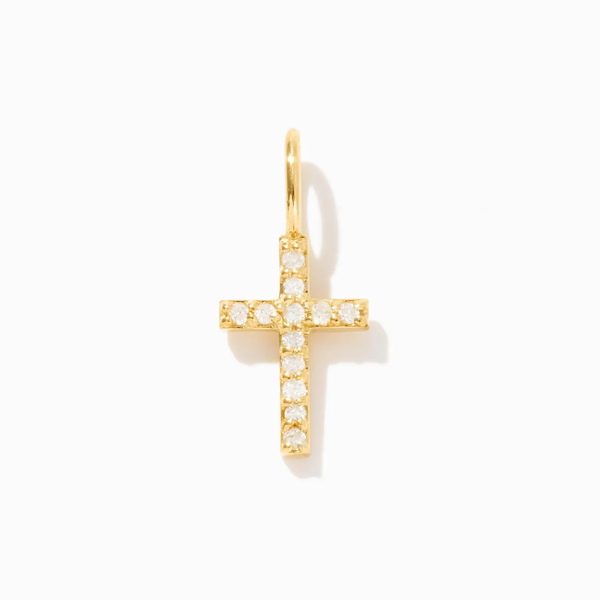 Pandantiv din aur in forma de cruce cu diamante de 0.06 ct