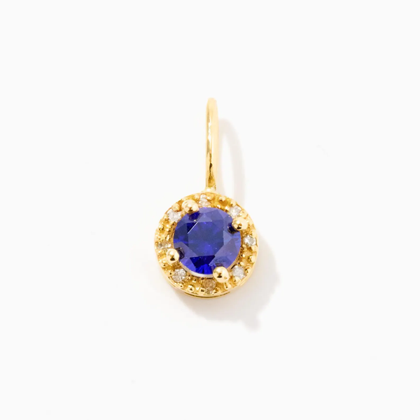 Pandantiv din aur cu safir natural si diamante