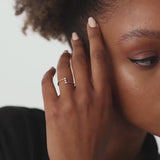 Inel din aur cu trei diamante de 0.08 ct