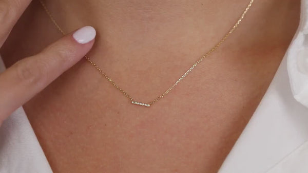 Colier din aur model bara de diamante