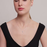 Colier din aur cu smarald natural si diamante in forma de floare