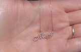 Colier din aur cu diamante personalizat cu litere sau nume 0.05-0.10 ct